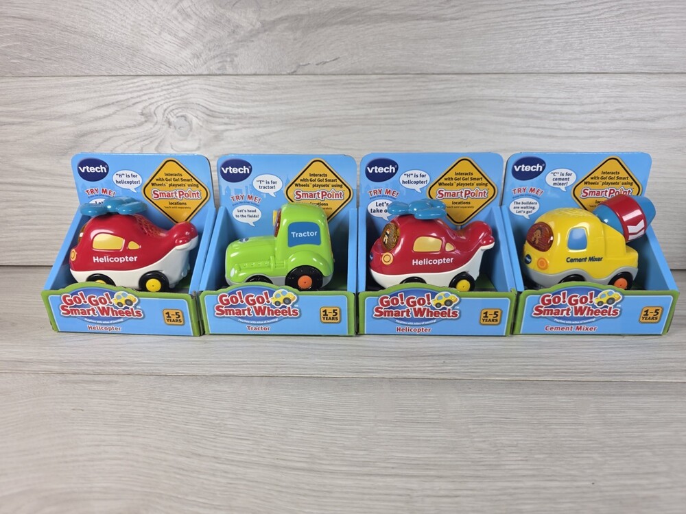 NEW VTech Go Go Smart Wheels Helicopter Tractor Cement Mixer Lot b261
